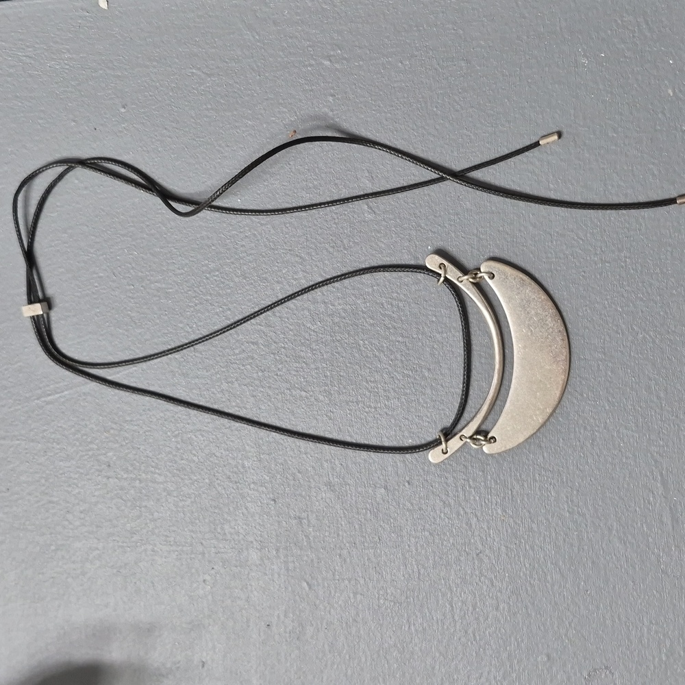 Art Deco Geometric Crescent Statement Pull Cord S… - image 3